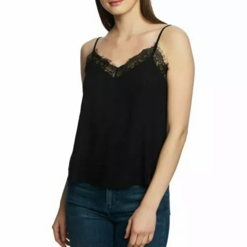 1.state Diamond Textured Lace-trim Camisole
